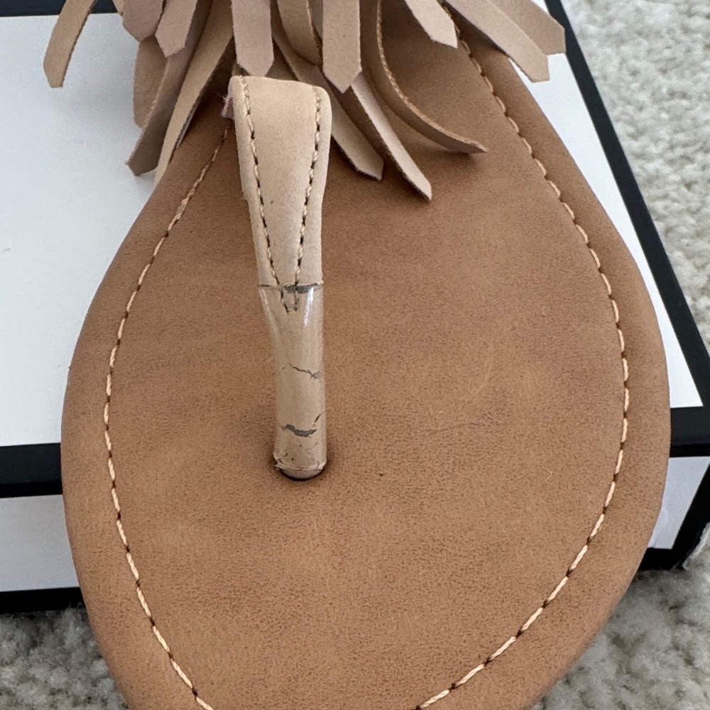 Adriana New York Fringe Sandals, Tan Color, Size: 7 - Picture 8 of 8